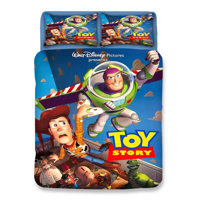 Комплект постельного белья Woody Buzz Lightyear Toy Story, полный размер, пододеяльник, набор для детей, домашний декор, Твин, Квин размер, постельное белье king