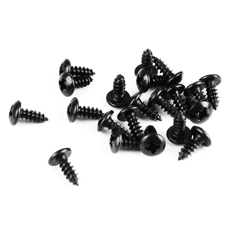 100PCS M3 Black Steel Pan Oval Head Cutting Screws Round Head Self Tapping Thread Kit for 3D Printer Parts Accessories