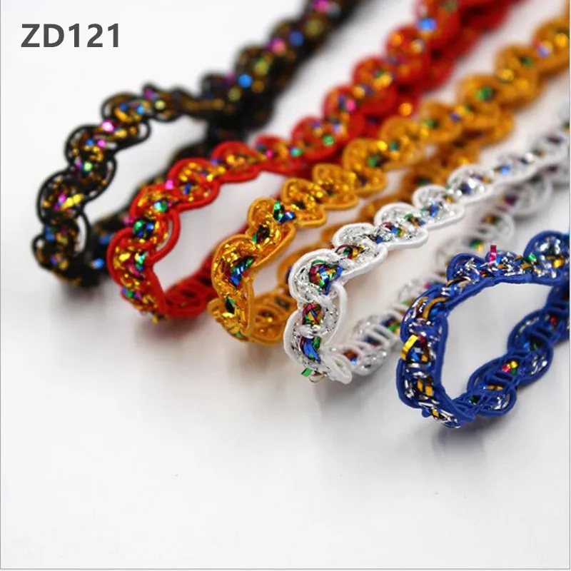 width 0.8CM red black white blue yellow hand Sequin lace Colored curved DIY accessories crown headdress ZD121 | Дом и сад