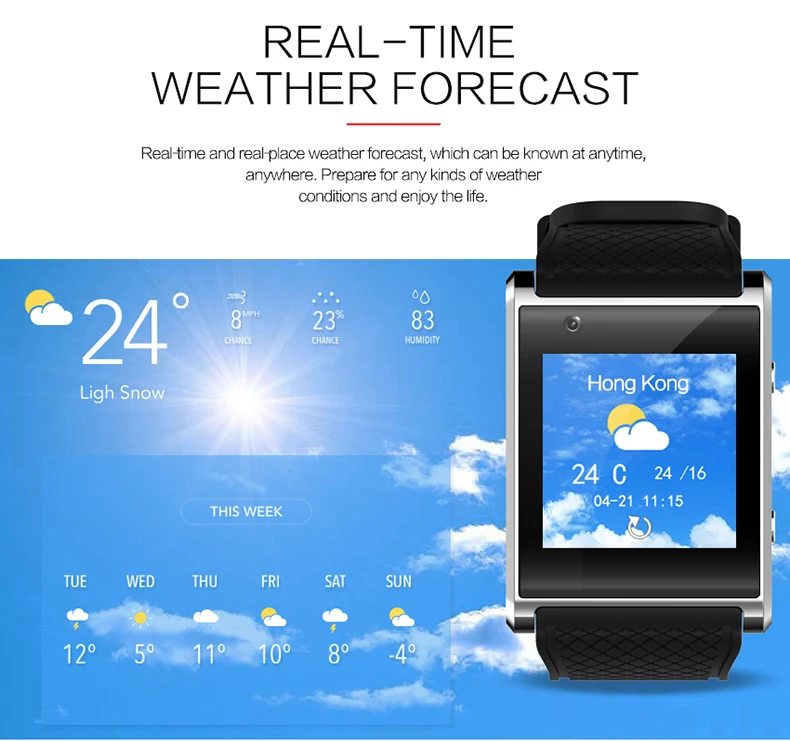  ELECTSHONG android 5.1 smart watch for Apple WiFi watch with pedometer camera GPS men women watch f
