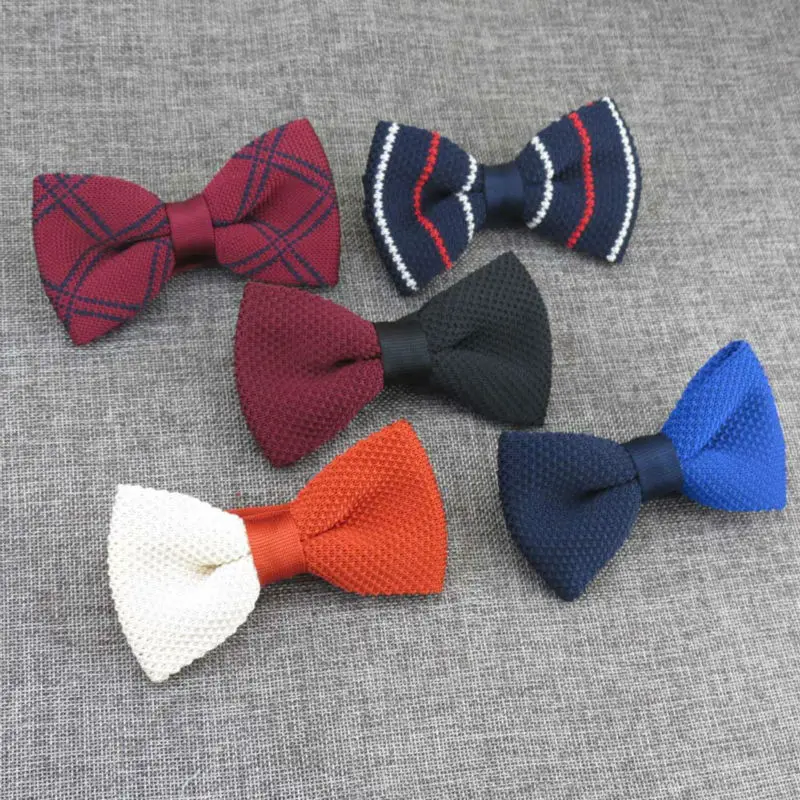 

Strange bowtie double color stitching single bow ties/Monochrome symmetrical design/New men's knitted bowtie