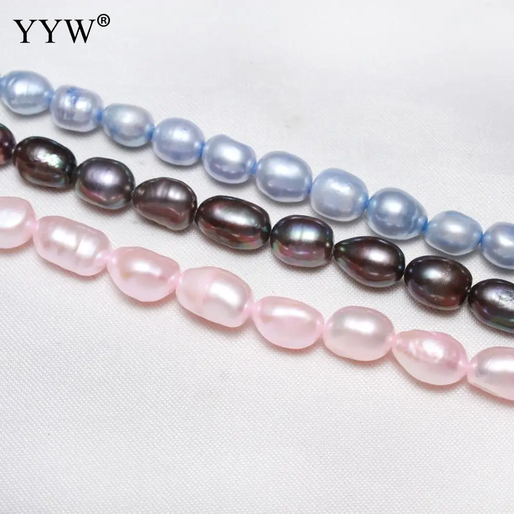 

YYW High Quality Cultured Potato Freshwater Pearl Beads 8-9mm Approx 0.8mm Sold By Strand for jewelry making