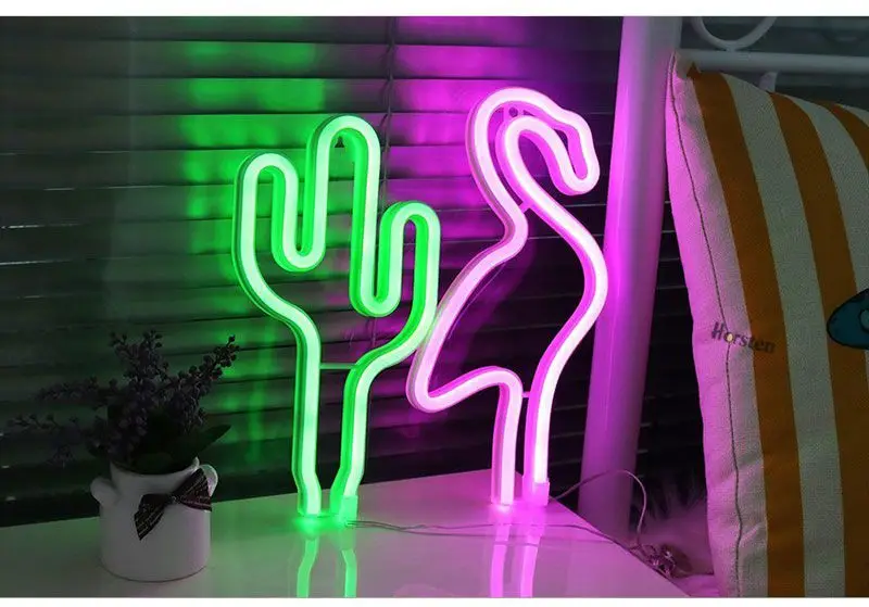 Rainbow Led Neon Light Sign Holiday Xmas Party Wedding Decorations Kids Room Home Decor Flamingo Moon Unicorn (8)
