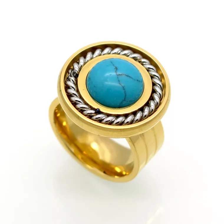 

DR231 Blue turquoise Retro style, Vintage jewelry Ring Fshion Brand Multi Twisted Cable Wire Rings