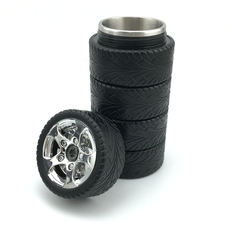 Tire Style Thermos Water Bottle Coffee Mug Creative Travel Water Cup Tire Style Thermos Water Bottle Coffee Mug Creative Travel Water Cup