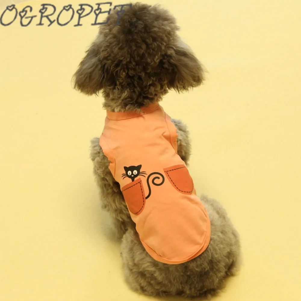 Spring summer Pocket cat Cartoon Puppy Vest Clothing Cute Chihuahua Dog Clothes for Small Medium