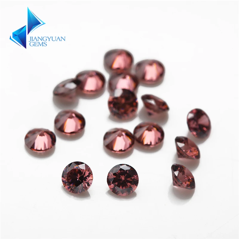 

1mm~3mm Rhodolite Color Cubic Zirconia Stone Round Shape Europe Machine Cut Loose CZ Synthetic Gemstone For Jewelry