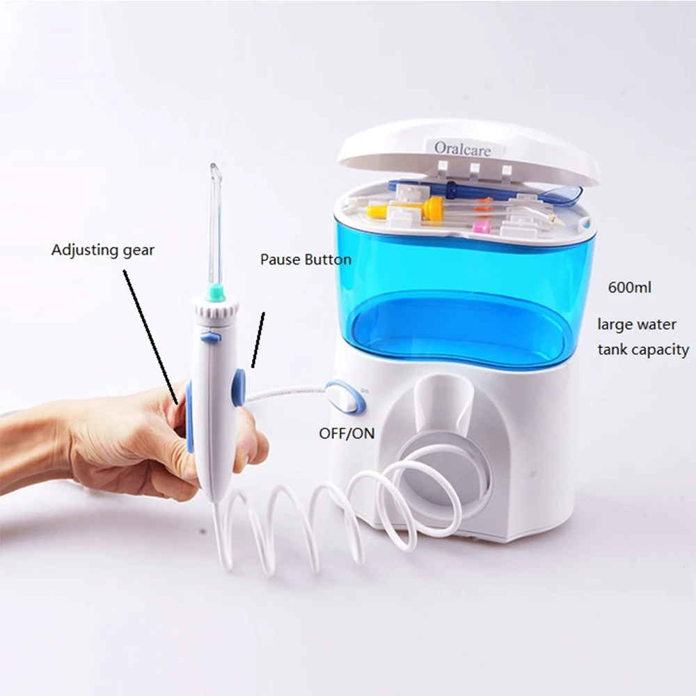 12 шт. семейный ирригатор для полости рта 600 мл с насадкой-щеткой зубная нить для гигиены полости рта Водоочиститель для промывания носа Чистка языка 03