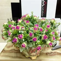 Личи Искусственный Европейский Стиль Красочные Любовь бутон цветок букет Флора поддельные цветы для домашнего декора Свадебный декор