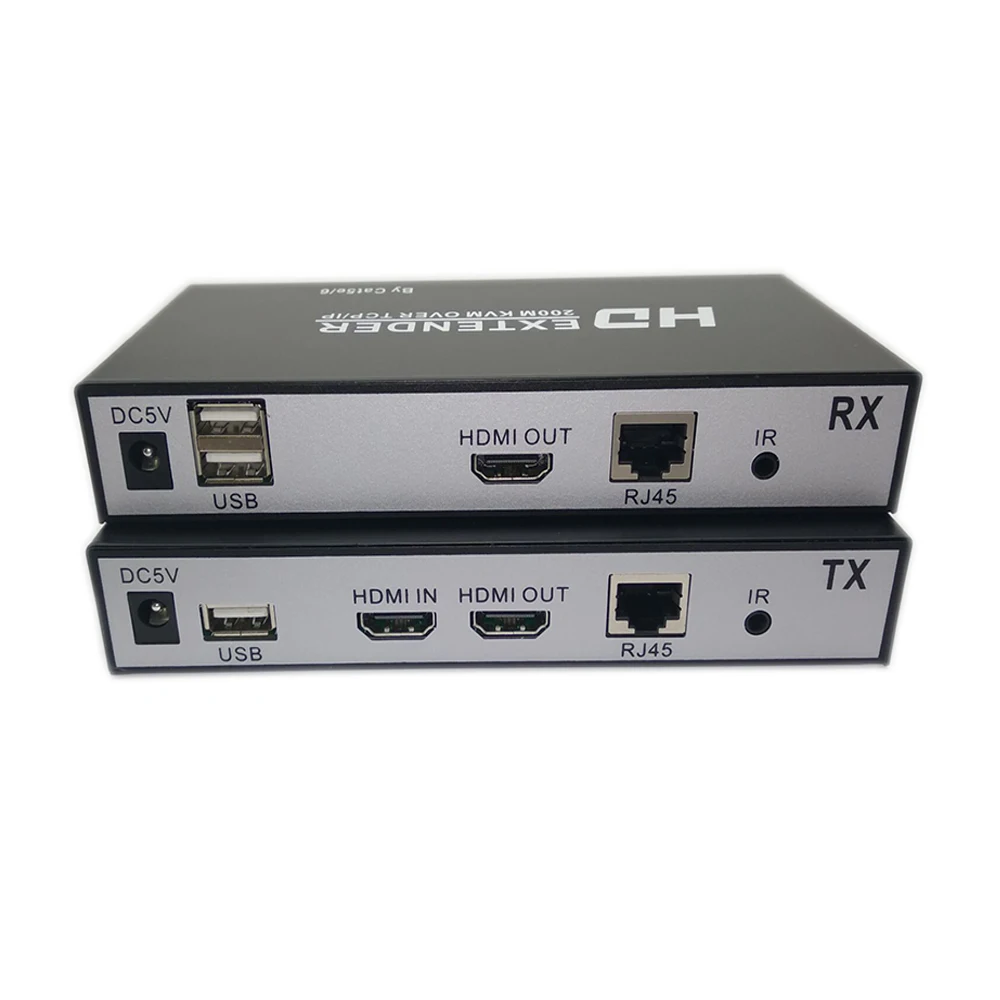 HDMI KVM Extender 200M USB IR от CAT5e/6 Поддержка TCP/IP режима один во и каскадного