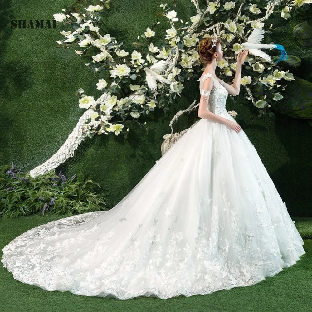 Butterfly Wedding Dress Princess 2018 Bridal Ball Gown Tulle
