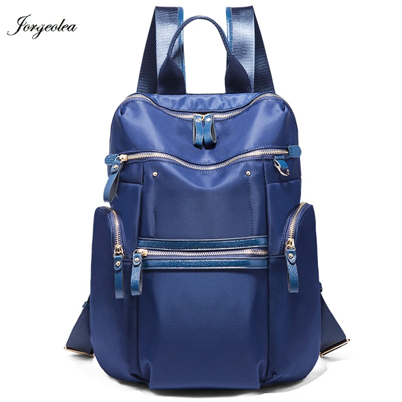 

Jorgeolea Solid Casual Travel Shoulders Bag Lady Commuter Backpack Women Fashion Business Labtop Satchel Zipper Bag EI0504