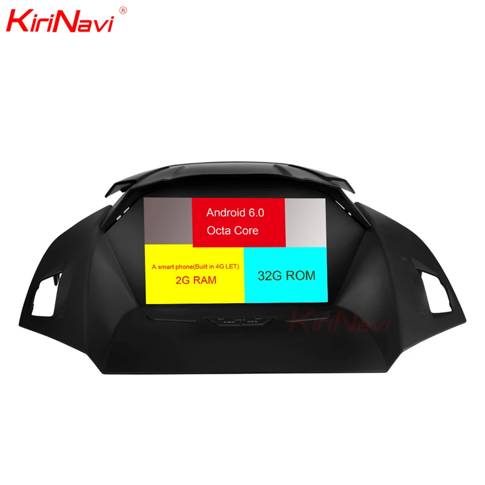 Clearance KiriNavi Octa core 4G LET android 7 car radio 2 din for ford kuga multimedia 2013 - 2017 support 4K Video 4G 1