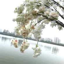 

135cm Long Branch Artificial Cherry Sukura Wisteria Flower String Simulation Wedding Arch Square Rattan Wall Hanging Flower