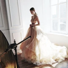 Rustic Ball Gowns For Bridal Long Tulle Skirts Elastic Court Train Romantic Skirt High End Pretty Maxi Long Skirt For Wedding