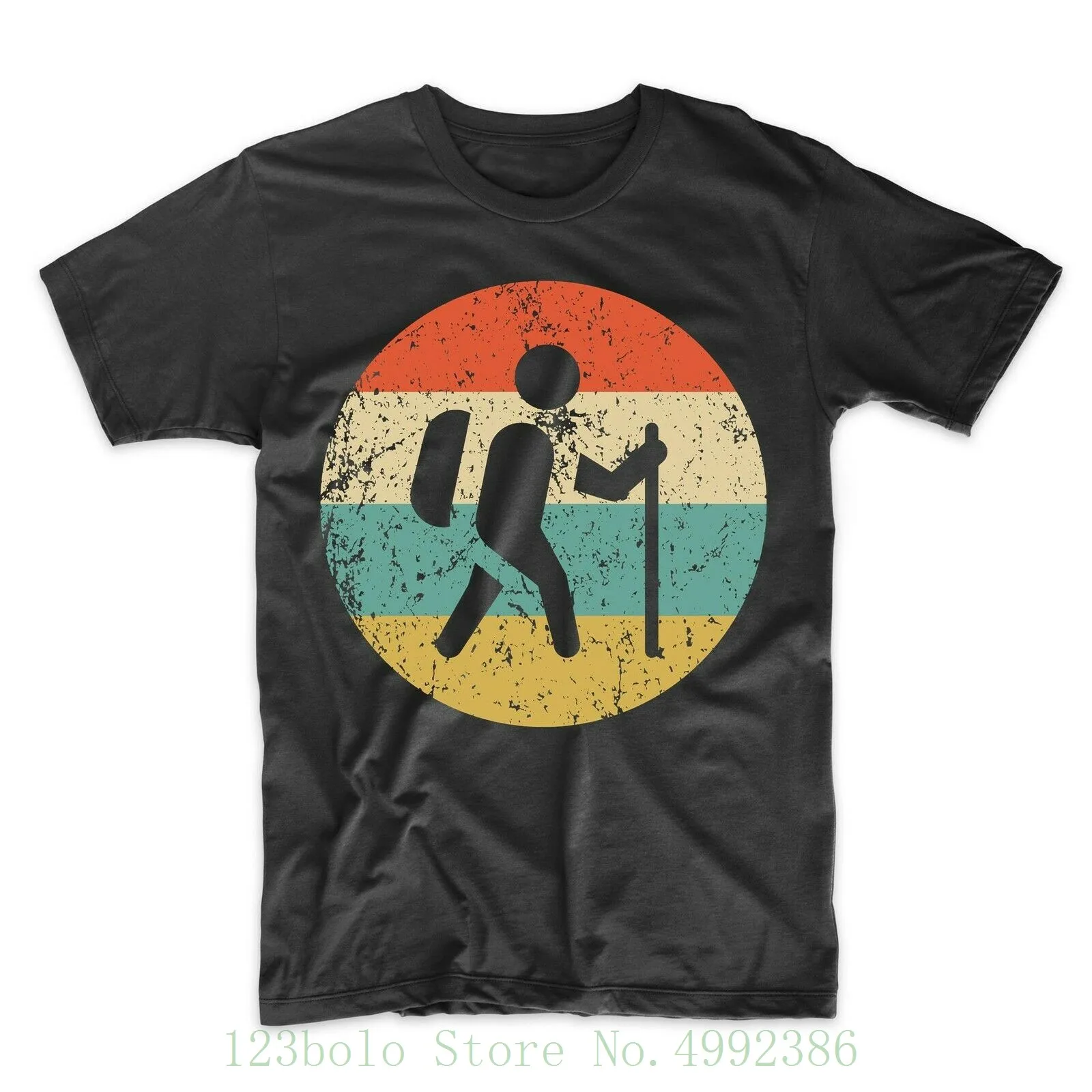 Мужская футболка Hiker-Ретро Hiker Icon T Shirt-Backpacker Shirt Новая мода для мужчин черный Мужская футболка Hiker-Ретро Hiker Icon T Shirt-Backpacker Shirt Новая мода для мужчин черный