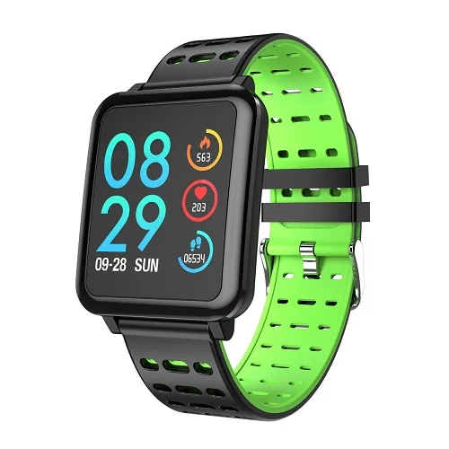 Q8 Смарт-часы пульсометр кровяное давление умный трекер активности фитнес-Браслет Водонепроницаемый спортивный ремешок - Цвет: Зеленый