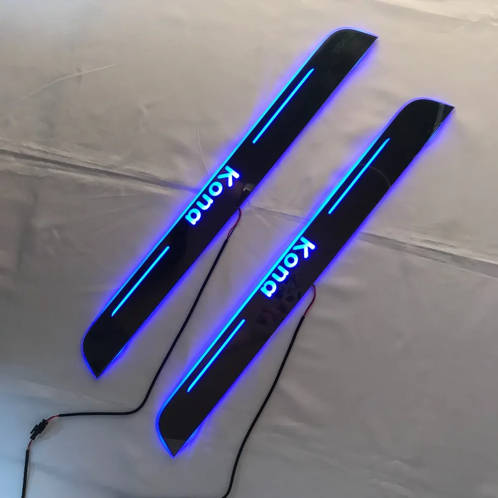RQXR led движущиеся двери потертости для hyundai kona динамический порог пластина плоский накладной поток/натюрморт свет, 2 шт