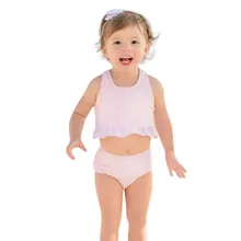 Детская одежда для купания; купальник из полиэстера для девочек; купальный костюм для малышей; комплект из двух предметов; бикини; купальные костюмы в полоску; K0301