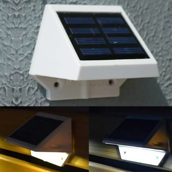 

New Solar Power Panel 4 LED Fence Gutter Light Outdoor Garden Wall Lobby Pathway Lamp Cold/Warm White 29