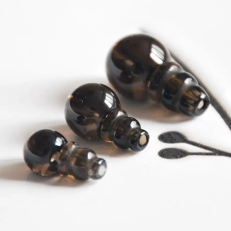 

natural smoky crystal 3 three holes beads tibet ghuru guru 8mm-16mm loose beads jewelry making DIY for women