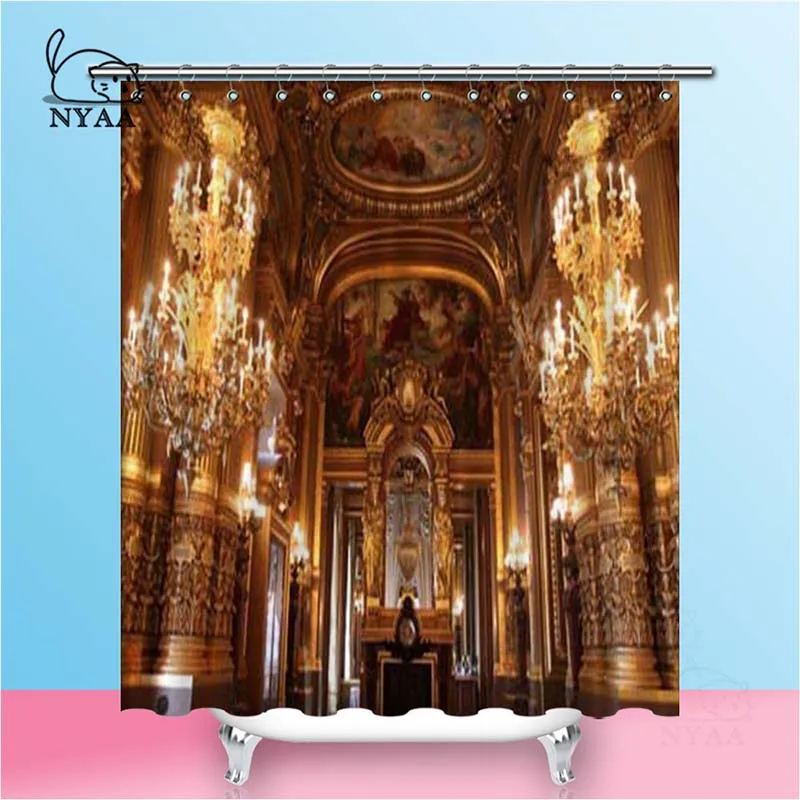 

Nyaa Opera De Paris Palais Garnier Shower Curtains Elegant Waterproof Polyester Fabric Bathroom Curtains For Home Decor