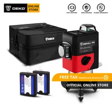 DEKO LL12-HVR, 12 линий, 360 градусов, поворотный лазерный уровень, самонивелирующийся, горизонтальный и вертикальный крест, мощный лазерный луч, красная линия