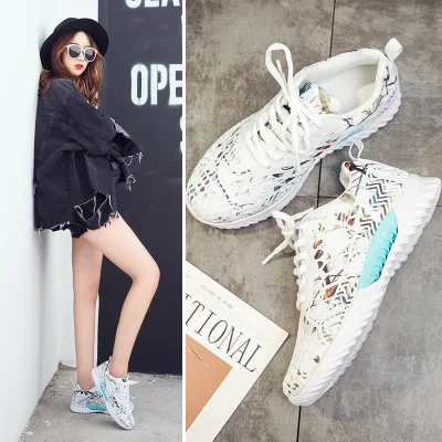 Casual Camouflage Blanc Nouveau 3 Sauvages Respirant D'été Épaisses 2 Femmes De Chaussures Maille Sport 4 1 vBqIxT