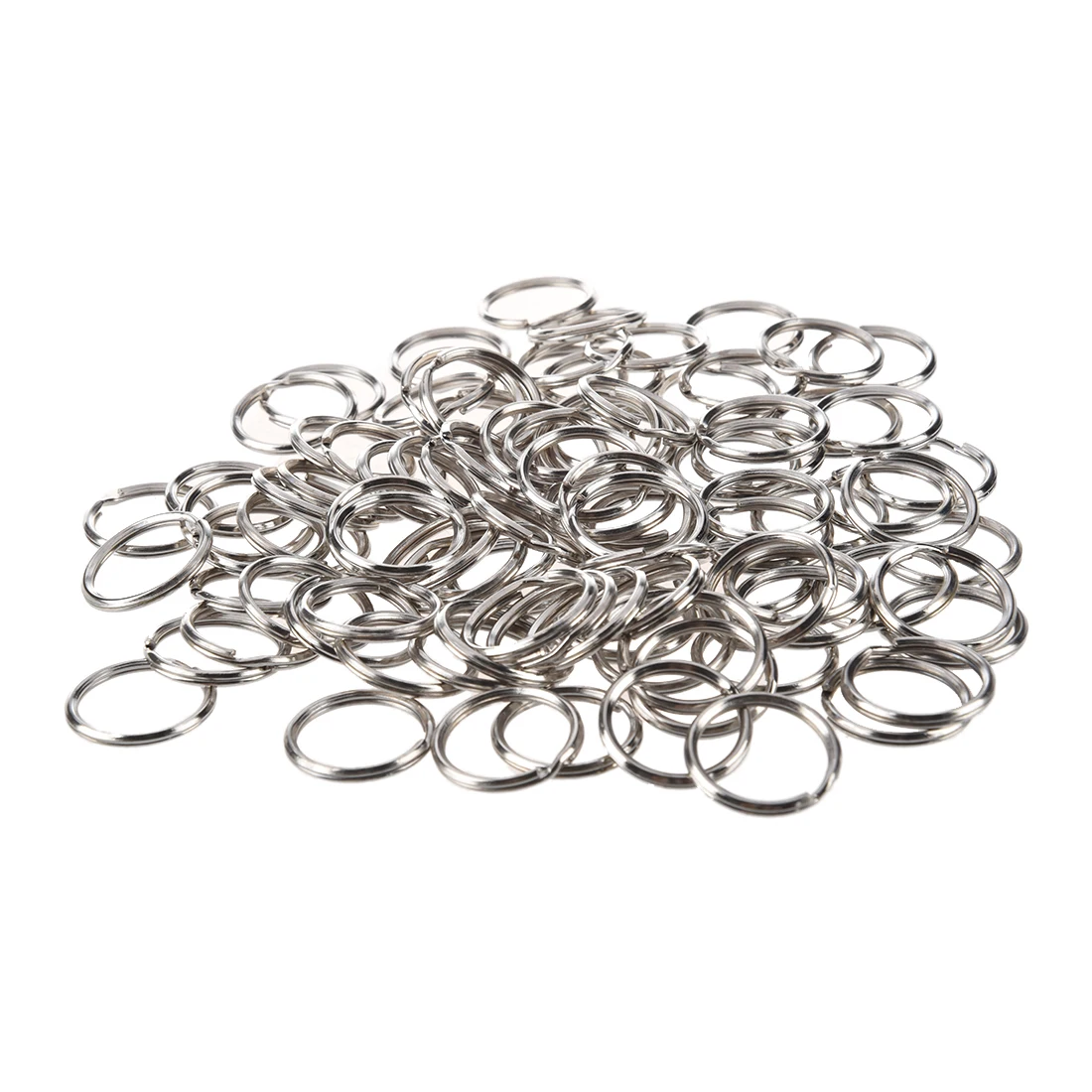 

25mm Shiny Metal Double Loop Split Ring Key Holder Keyring 100 Pcs