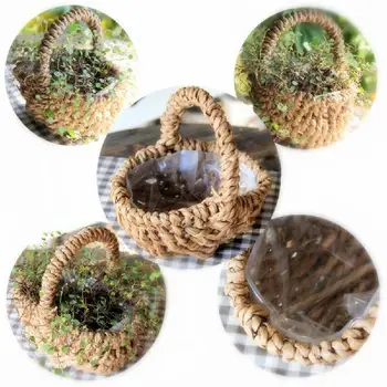 

Adeeing Creative Plant Fiber Flower Pot with Plastic Lining Stylish Plant Pot Home Office Decoration Gift