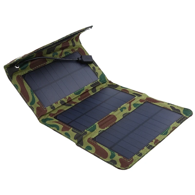 

Outdoor Portable Solar Panel Green 5W Solar Folding Panel Usb Charger Camping Hiking Mobile Phone Charger Supply Power Bank Ou#8