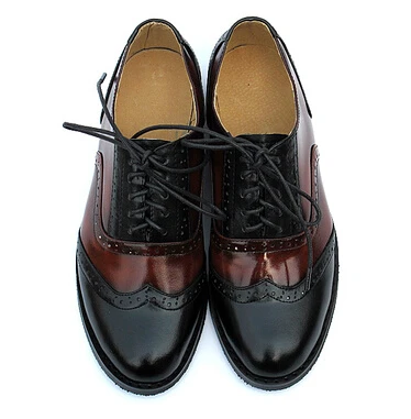 Новинка; 31 стиль; zapatos hombre; женские туфли-оксфорды; повседневная обувь с перфорацией типа «броги» в винтажном стиле со шнуровкой; американский стиль 10,5 - Цвет: black brown