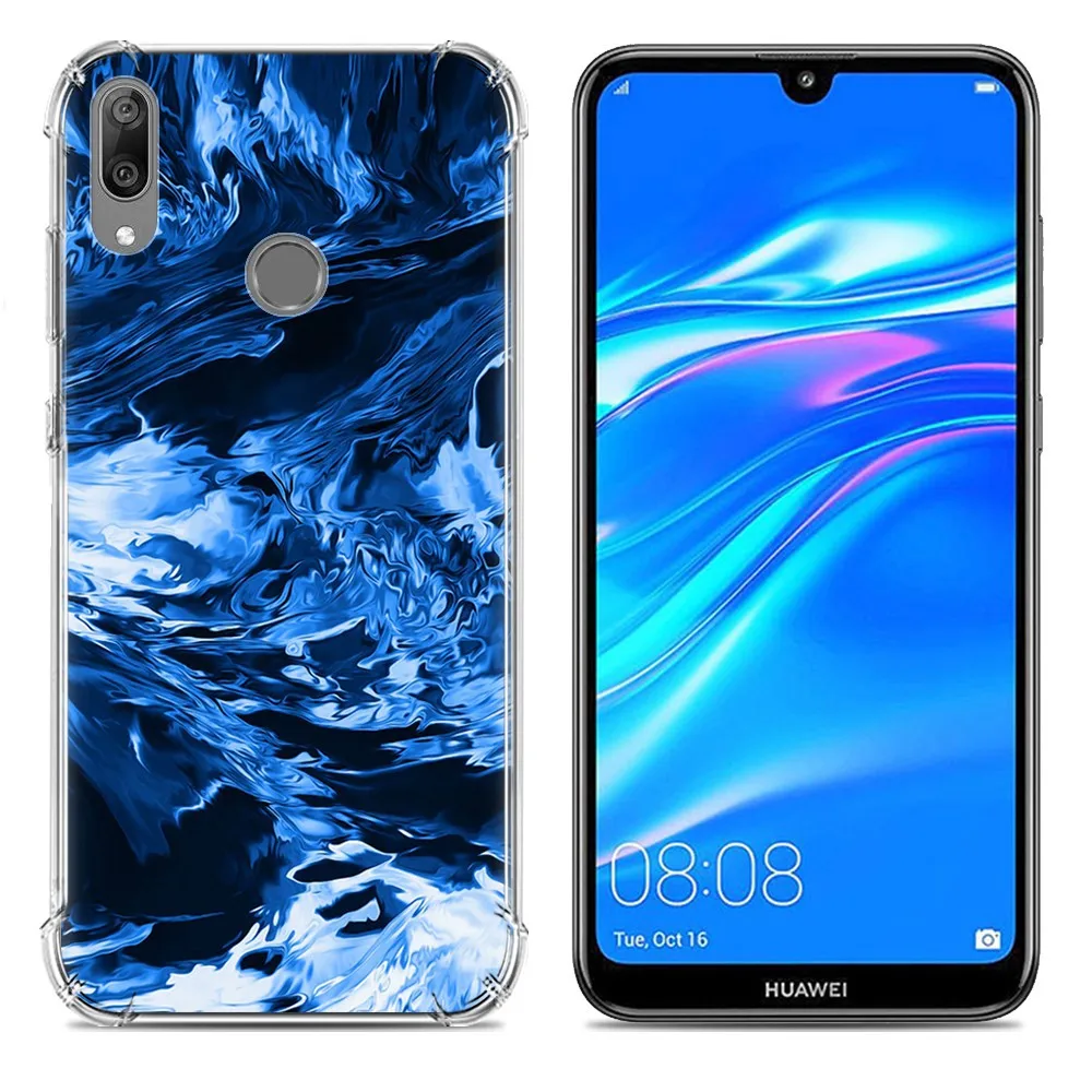 KHW2079A_1_JONSNOW Soft Case for Huawei Y7 2019 Colorful 10 Patterns Silicone Case for Y7 Prime 2019 6.26 inch Anti-knock Protect Phone Cover