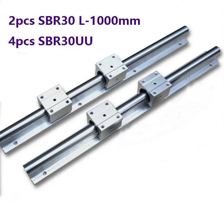 

2 шт. SBR30 L-1000mm рельсовая линейная направляющая + 4 шт. SBR30UU блоки линейных подшипников для ЧПУ