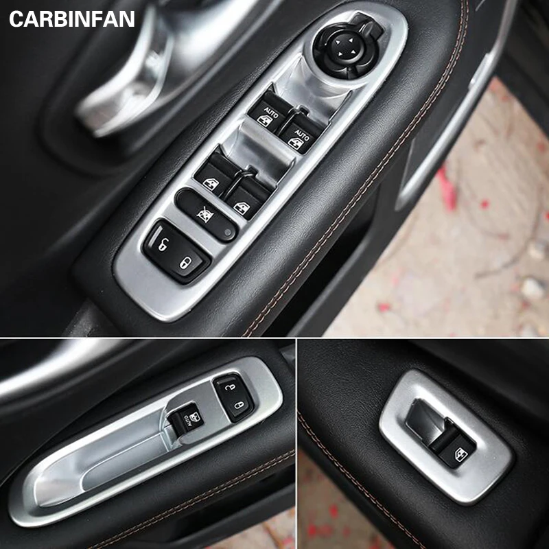 

Car Interior Mouldings Window Lift Panel Button Decoration Cover For Jeep Compass 2017 2018 Accessories
