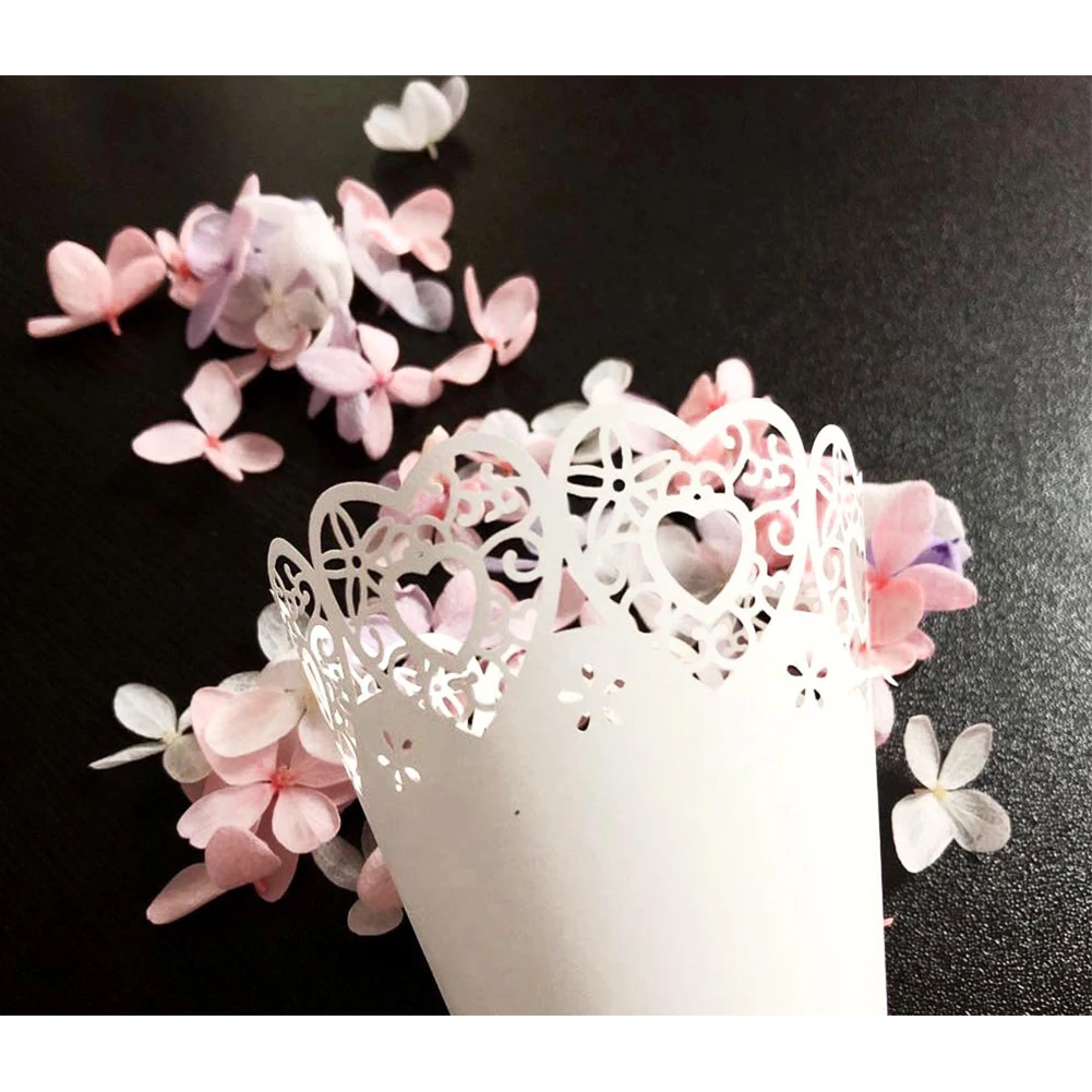 

50PCS Paper White Event Accessory DIY Scatter Flowers Flower Tube Crafts Easy To Use Party Confetti Cone Lightweight Hollow Out