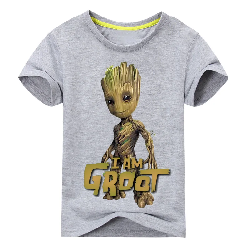 Детская футболка «I Am Groot» для детей, летняя футболка с короткими рукавами, топы, одежда детские Забавные футболки с 3D принтом, костюм топ для мальчиков и девочек, DX038