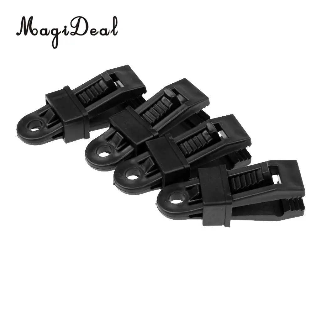 MagiDeal Outdoor Durable 4Pcs Awning Clamp Tent Tarp Clip Snap Hangers Camping Survival Tool for Travel Cover Car Boat Accessory