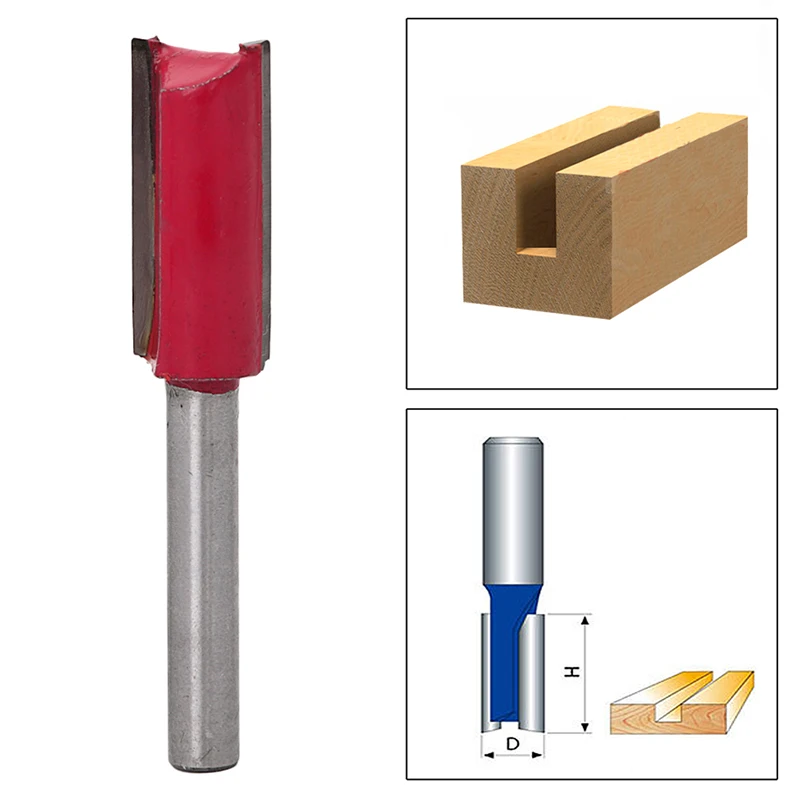 1//4/" Shank 1//4/" Blade Woodworking Double Flutes Straight Router Bit Cutter/_ES