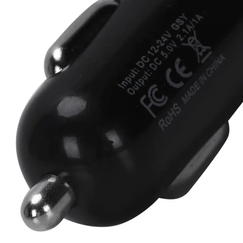 2,1 Ач двойной USB Blu-Ray автомобильное зарядное устройство из алюминиевого сплава автомобильное зарядное устройство 2,5*2,5*6 см