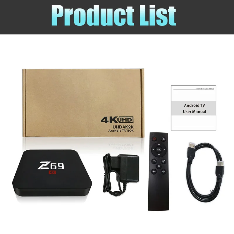 Z69 ТВ коробка 3g 32G Android 7 1 Смарт box Amlogic S905X пятиядерный ГП BT4.0 Wi Fi 2 4G ip Декодер каналов