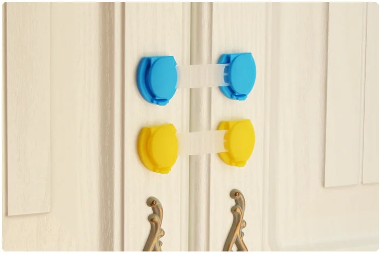  Kids Safety Locks Cabinet Door Children Kids Drawer Refrigerator Locks Children Safety Protection Plastic Security Locks Straps