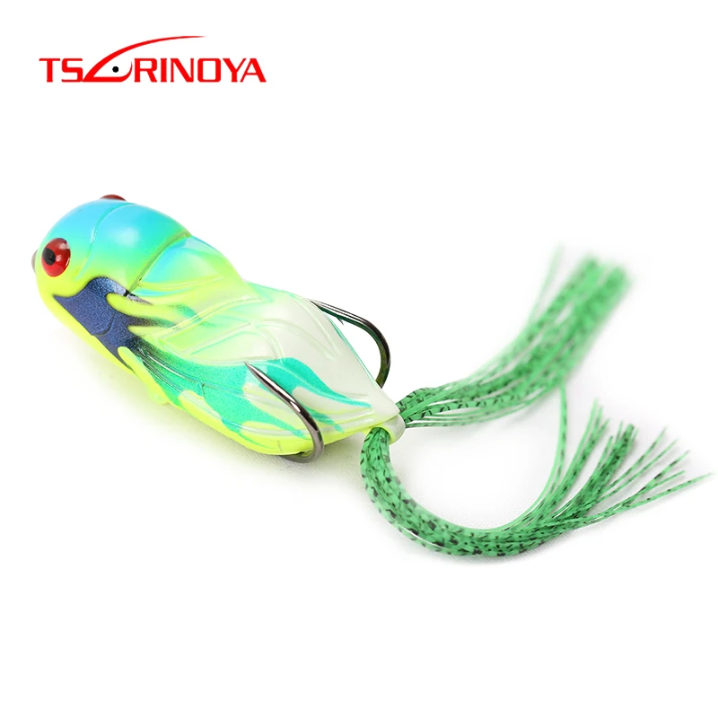 

TSURINOYA Artificial Fishing Lure Cicada 65mm 15g Topwater Insect Bait Soft Lifelike 3D Eyes Snakehead Pesca Fish Popper Lure