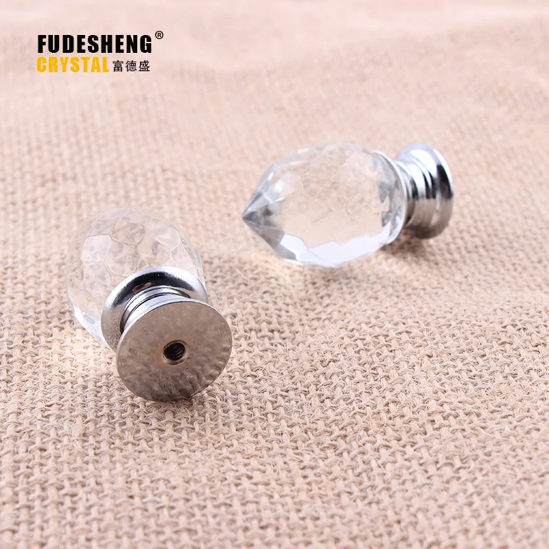 

25mm*44mm European Style Furniture Shake Handshandle Wardrobe Drawer Cupboard Wine Cabinet Hand Transparent Crystal Handle Knob