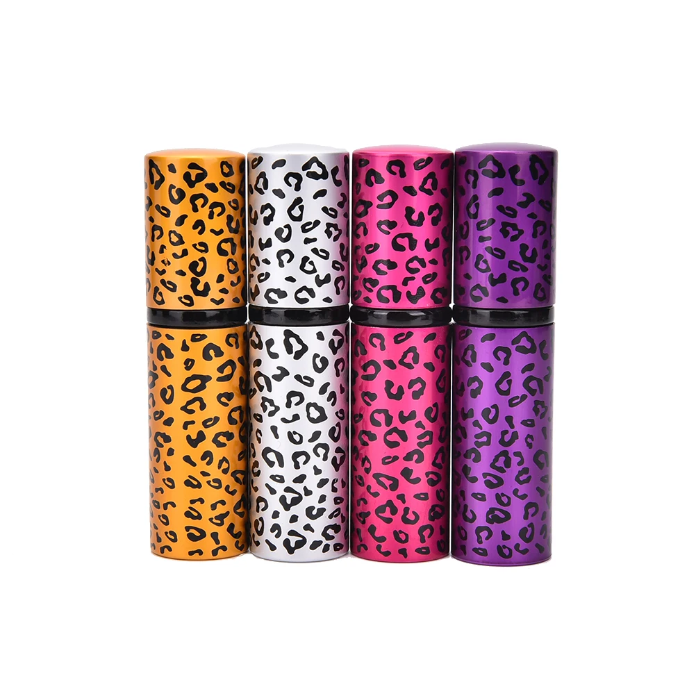 4 Colors Beauty Makeup Cosmetic Tools  Portable Aluminum Leopard Pattern Refillable Bottles Perfume Bottle For Women  10ml
