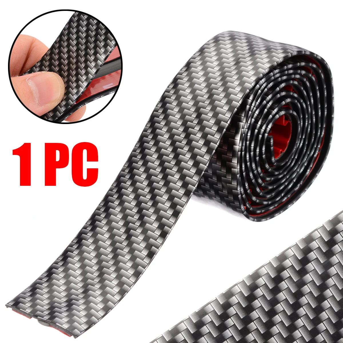 Mayitr 1 Roll Carbon Fiber Style Rubber Car Door Sill Protector Edge Guard Strip 1M*3CM DIY Door Sill Protector Edge Guard
