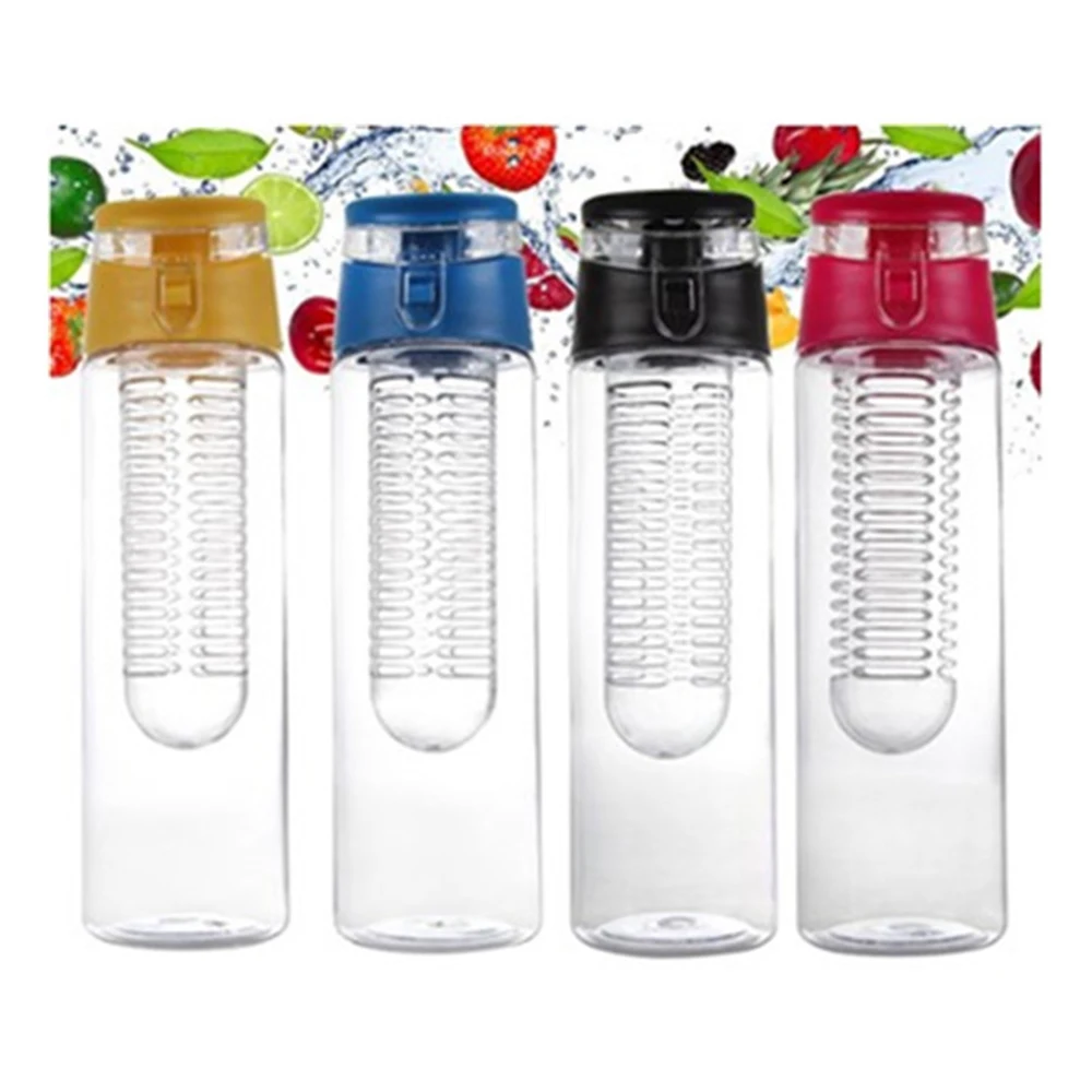

2019 New Portable Juice Water Bottle Plastic Infuser Filter Fruit Lemon Health Flip Lid Cup For Student Home Bottle wholesale