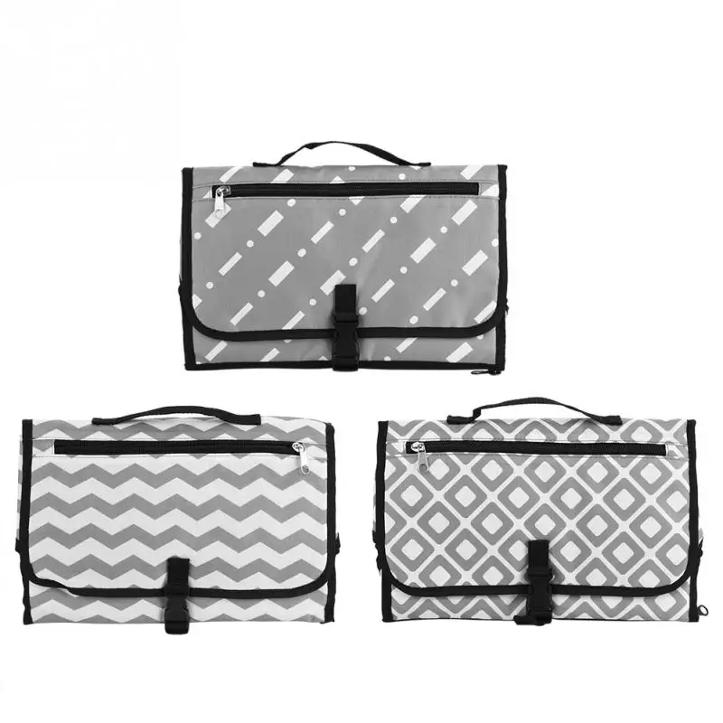 

Portable Baby Diaper Changing Pad with Mesh Bag Infant Toddler Waterproof Foldable Mat with Pockets Large Travel Changing pad