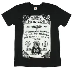 Для взрослых Bring Me The Horizon Ouija доска черный Slim Fit Футболка новейшая мода 2017 г. странные вещи футболка для мужчин