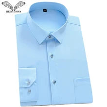 VISADA JAUNA рубашка мужская платье рубашка рубашка рубашки мужские платье футболка одежд Мужская рубашка с длинными рукавами бизнес морщин сопротивление формальный хлопок дешево для мужчин большой размер 4XL N5056